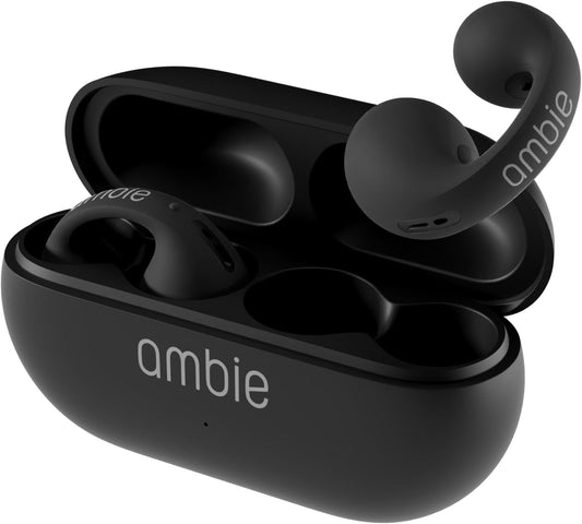 2piece ambie Open-ear Wireless Earphone Black AM-TW01 Sport Earbuds NEW Model Air Conduction Earphones TWS Bluetooth Wireless Headphones Black