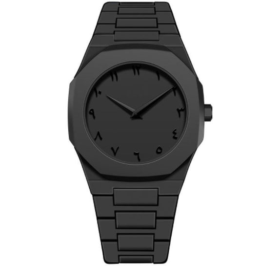 Men's Full Black Wrist Watch with Arabic Black Dial